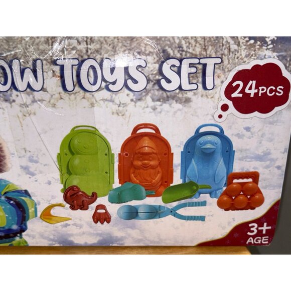 Snow Toys Molds Kids Outdoor Snowman Snowball Maker Penguin Santa Claus 24Pcs - Picture 8 of 8
